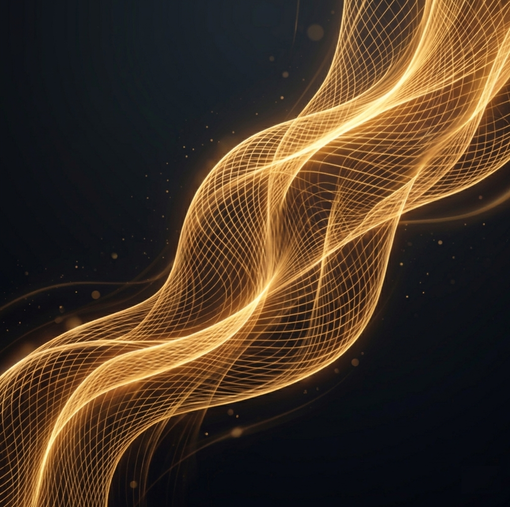 Abstract visualization of digital energy waves in vibrant yellow and deep green tones